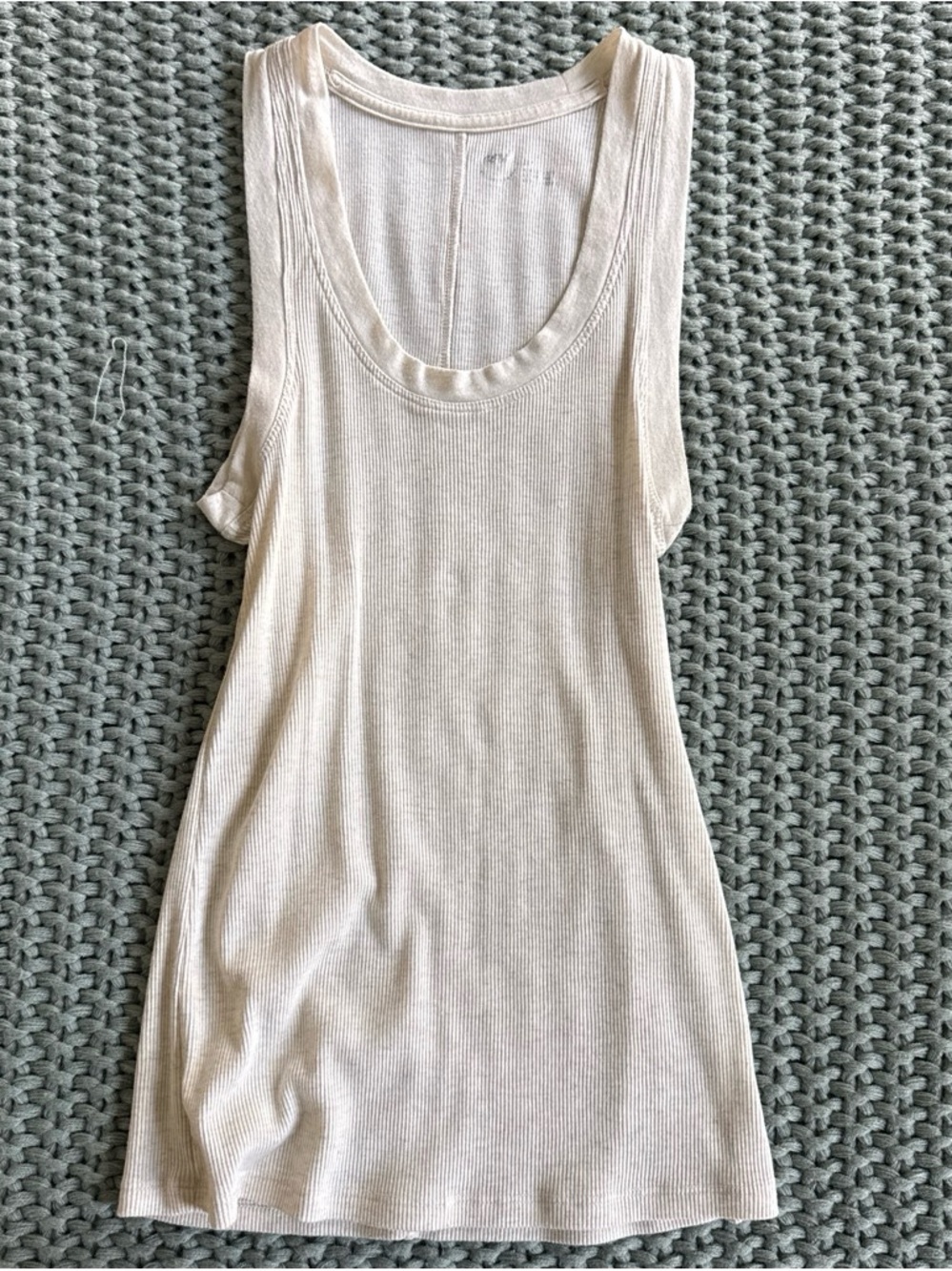 Aerie Cream Ribbed Tank Top